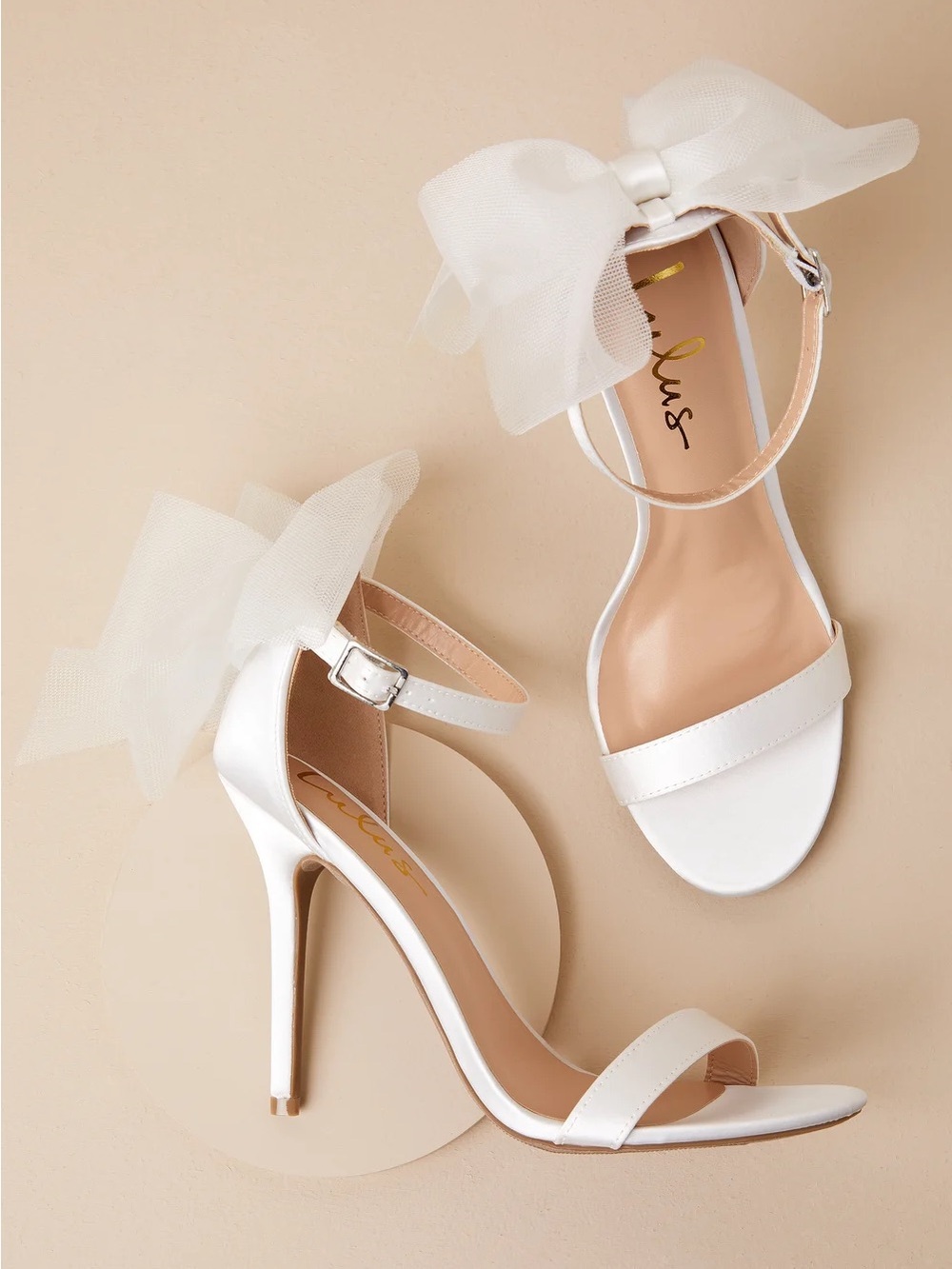 Women’s White Bow Ankle-Strap Stiletto Sandals